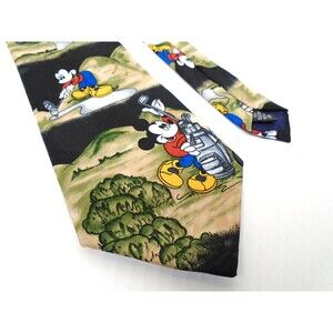 Disney Mickey Mouse Golf Neck Tie Mickey Unlimited Polyester Golfing